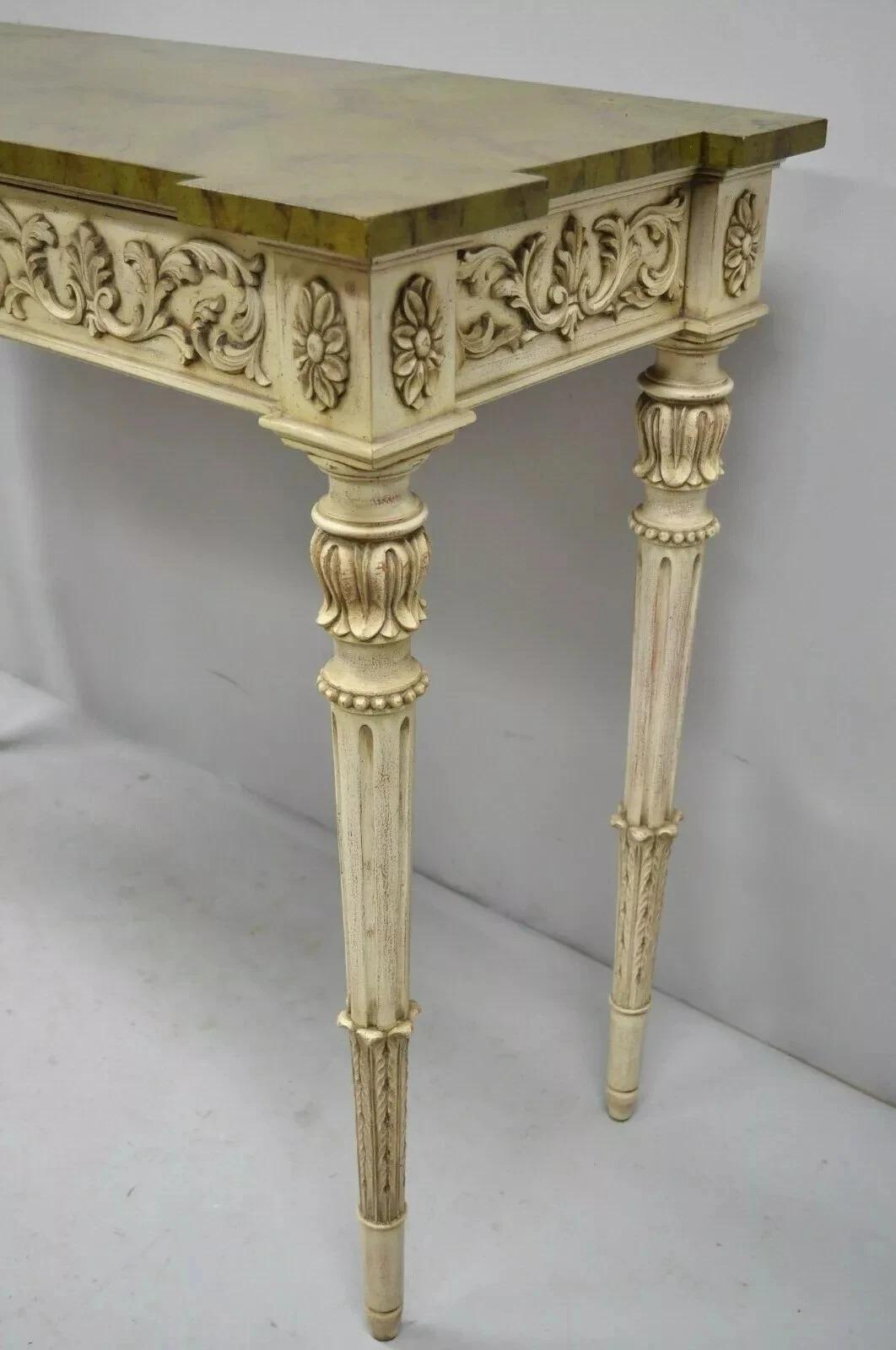 Karges Italian Neoclassical Swedish Style Carved Console Table with One Drawer For Sale 5
