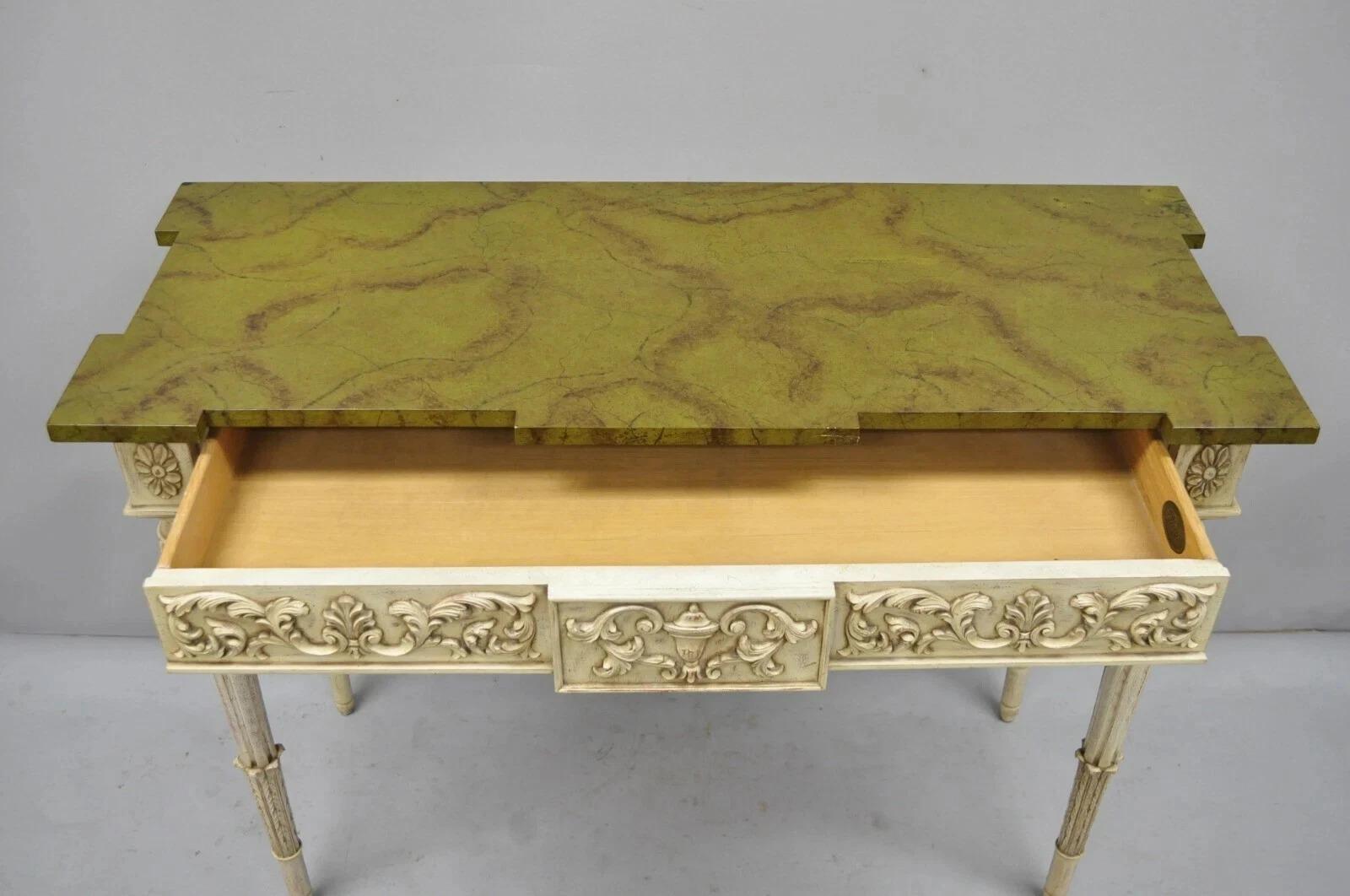 Unknown Karges Italian Neoclassical Swedish Style Carved Console Table with One Drawer For Sale