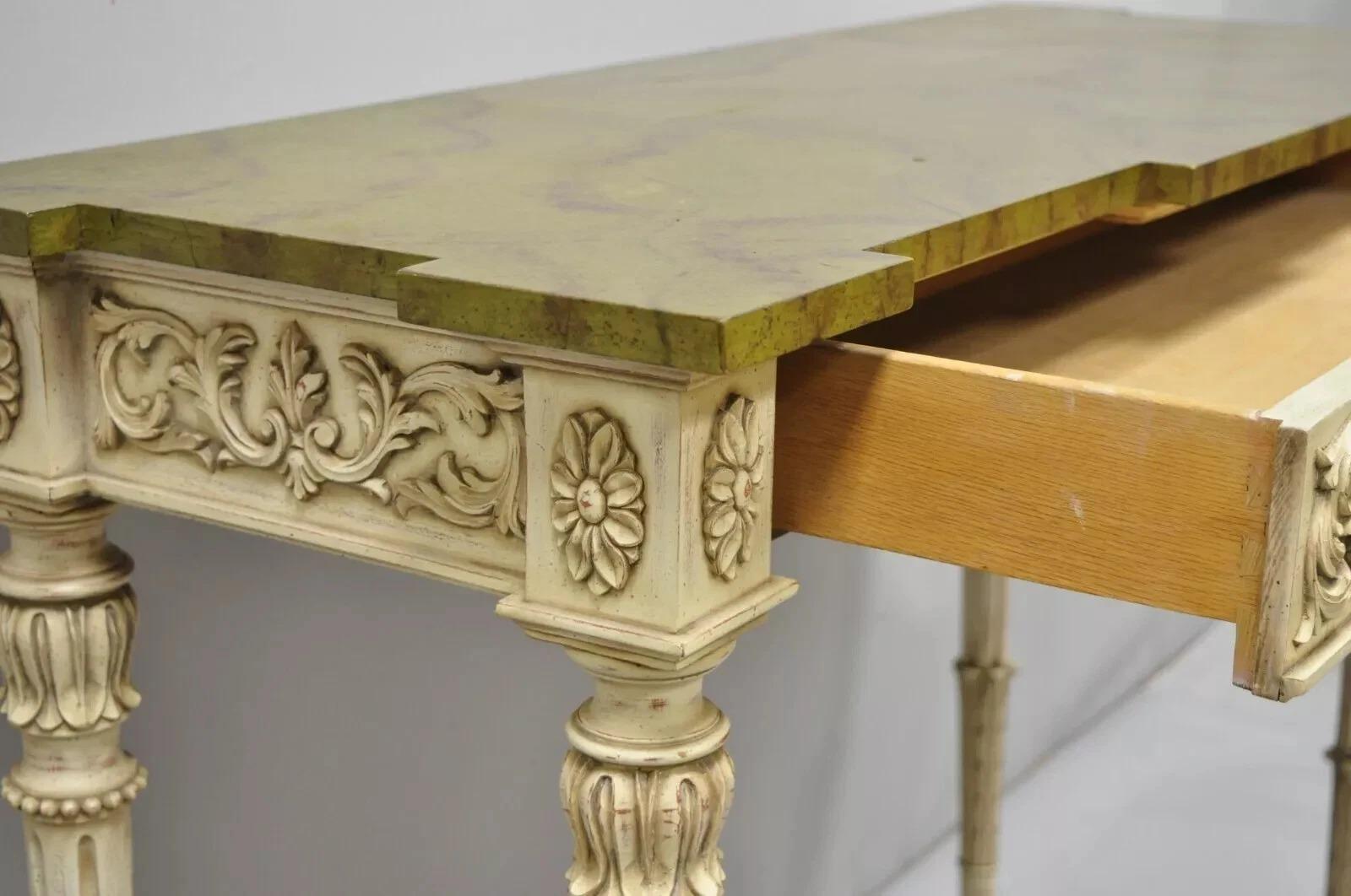 Karges Italian Neoclassical Swedish Style Carved Console Table with One Drawer In Good Condition For Sale In Philadelphia, PA