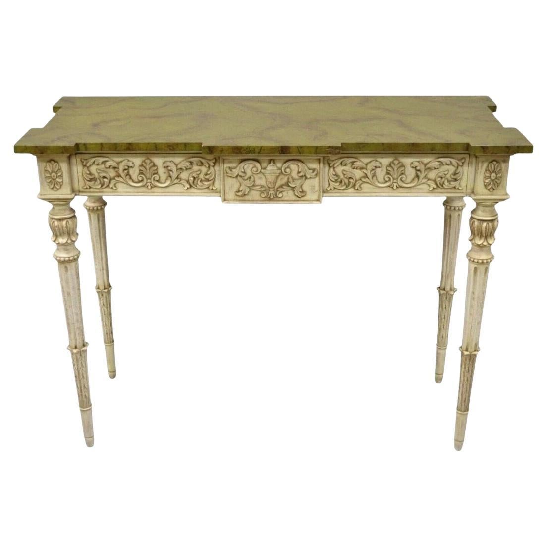 Karges Italian Neoclassical Swedish Style Carved Console Table with One Drawer For Sale