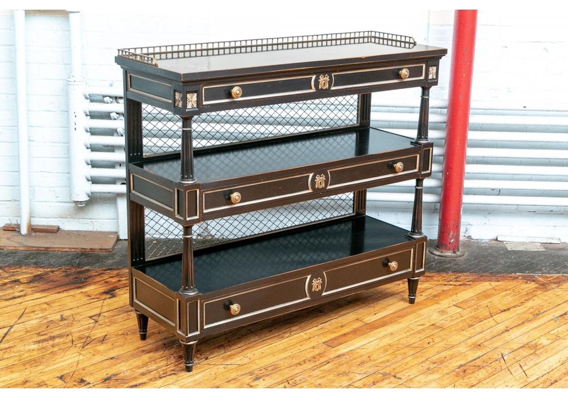 Karges Louis XVI Style Tiered Server in Ebonized Finish 2