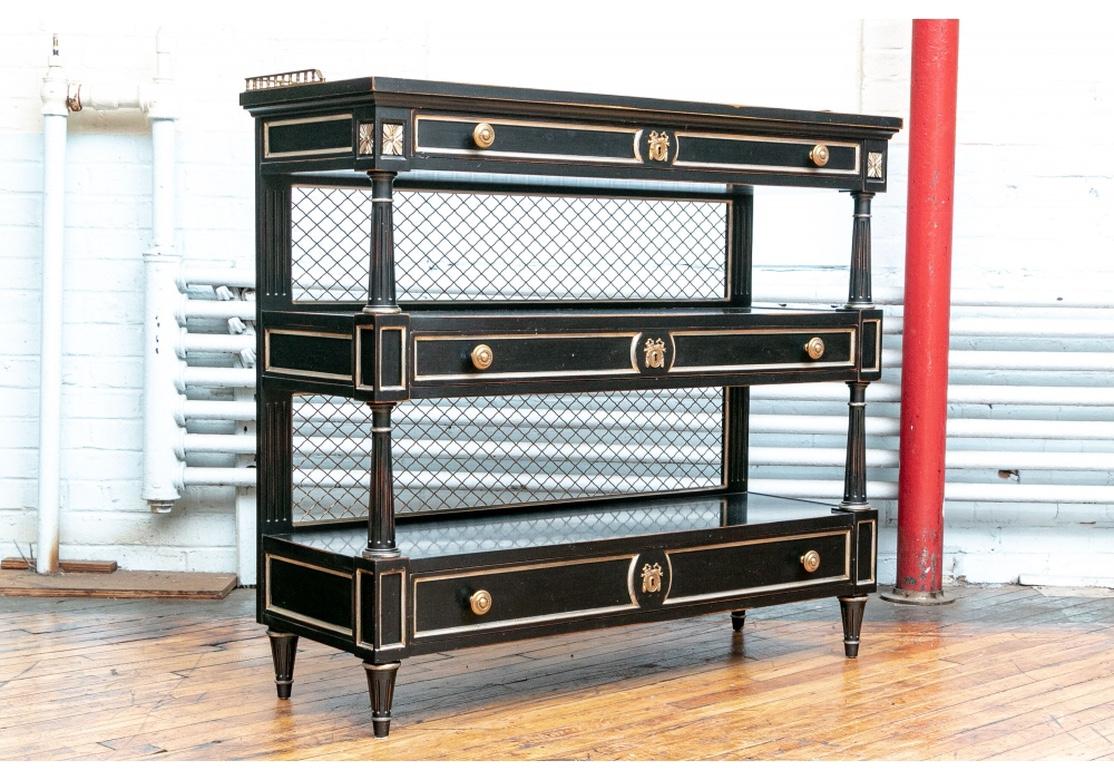 Karges Louis XVI Style Tiered Server in Ebonized Finish 3