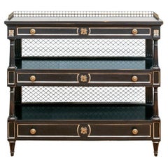 Vintage Karges Louis XVI Style Tiered Server in Ebonized Finish