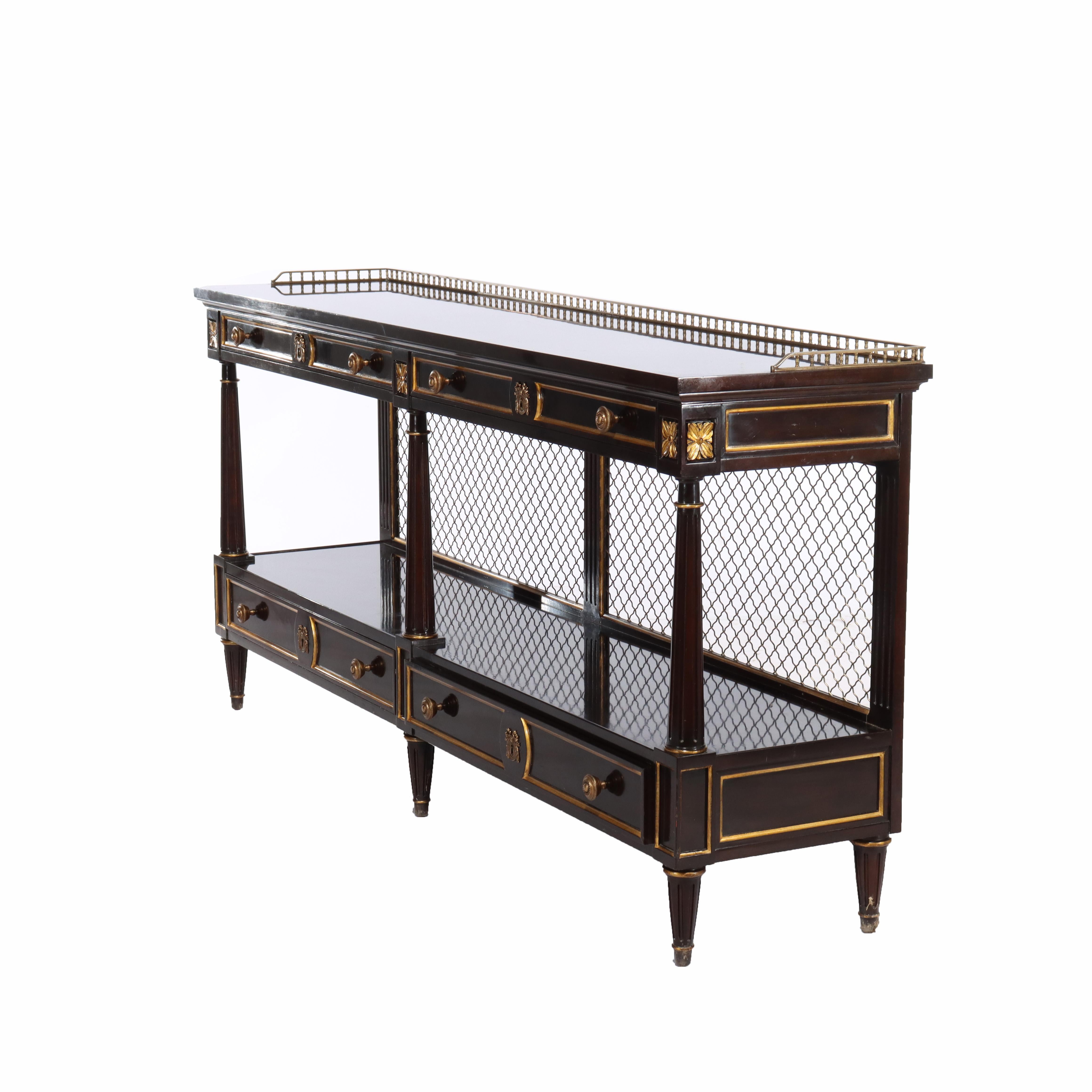 Karges Mahagoni Ebenholz Finish Credenza signiert 20thC im Angebot 5