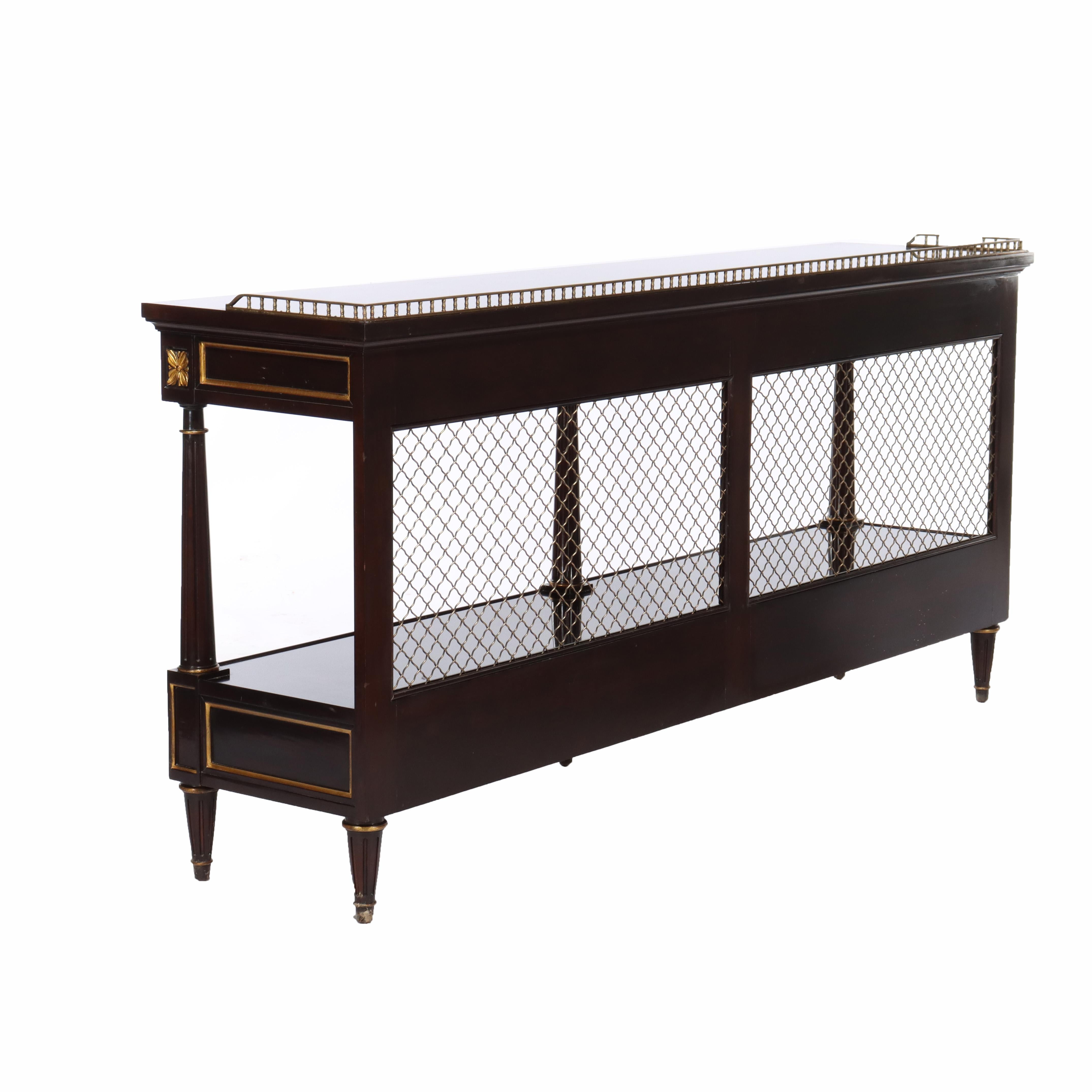 Karges Mahagoni Ebenholz Finish Credenza signiert 20thC im Angebot 6