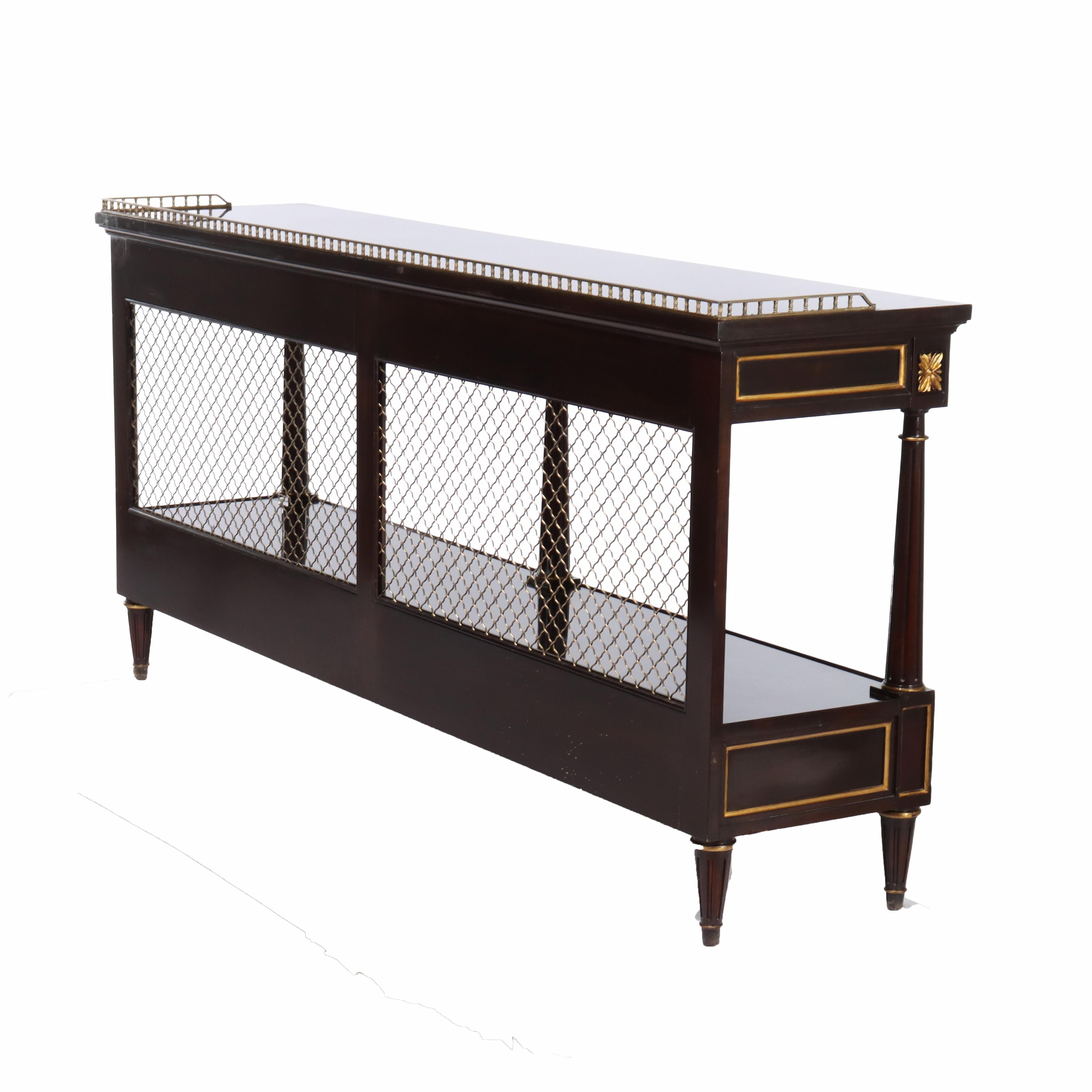 Karges Mahagoni Ebenholz Finish Credenza signiert 20thC im Angebot 10