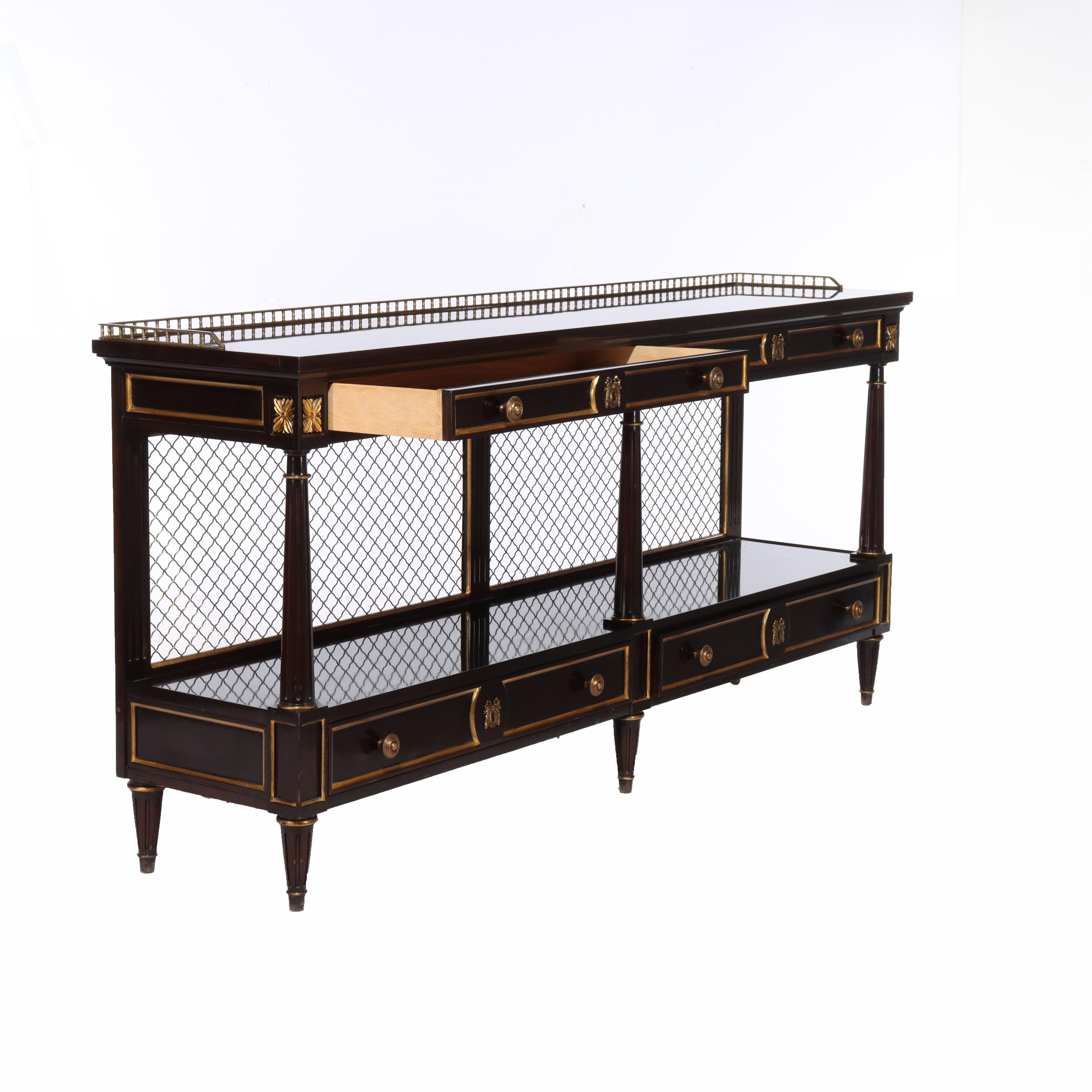 Karges Mahagoni Ebenholz Finish Credenza signiert 20thC im Angebot 11