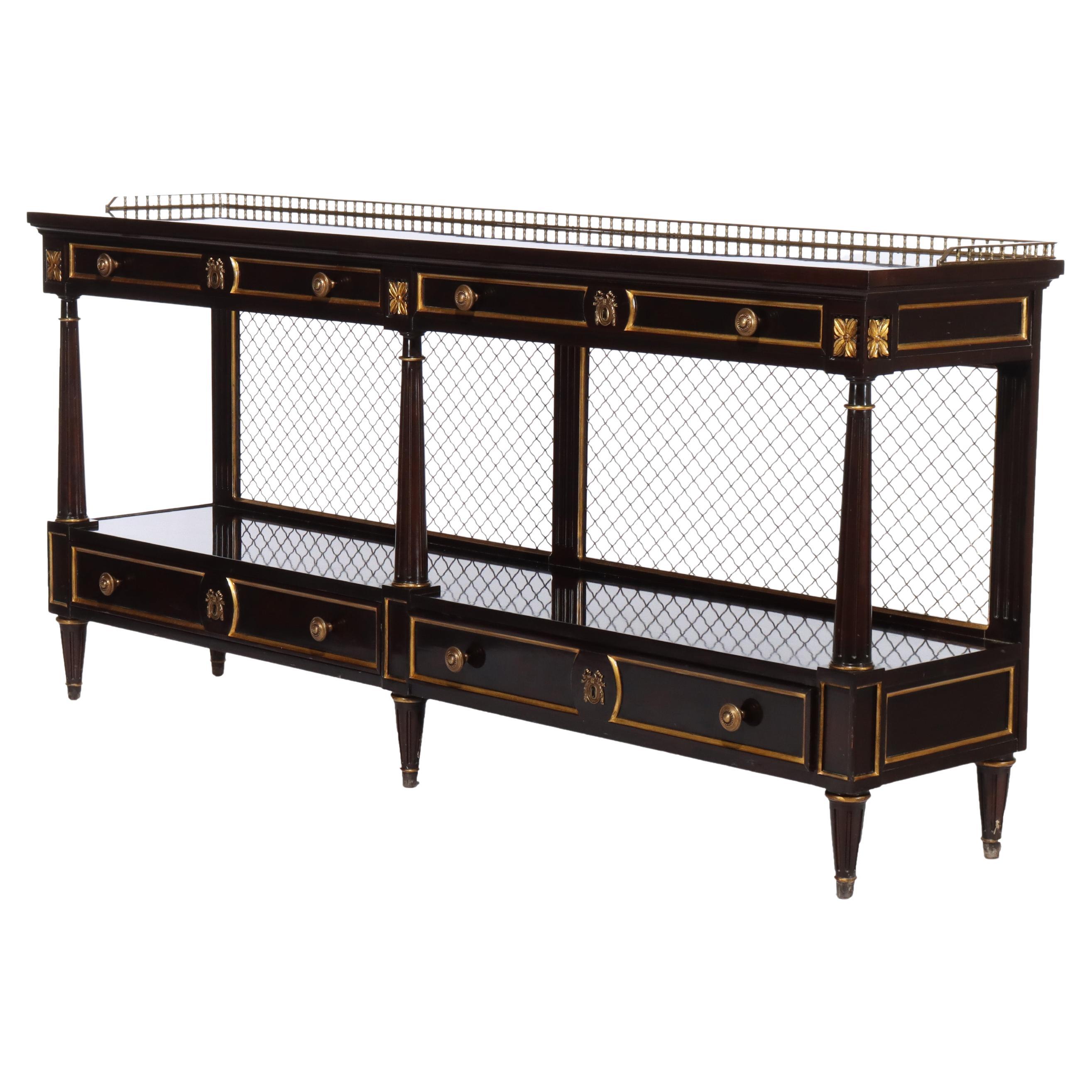 Karges Mahagoni Ebenholz Finish Credenza signiert 20thC