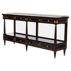 Karges Mahagoni Ebenholz Finish Credenza signiert 20thC