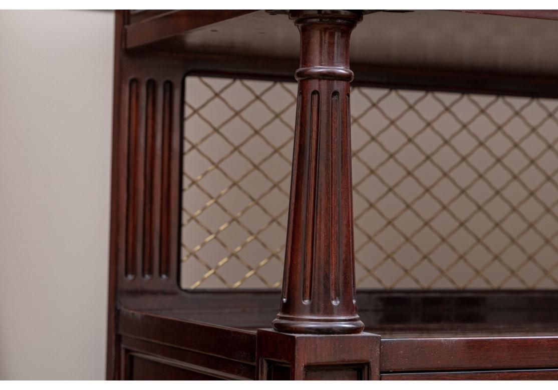 Karges Mahogany Three Tier Server with Brass Mesh Back 1