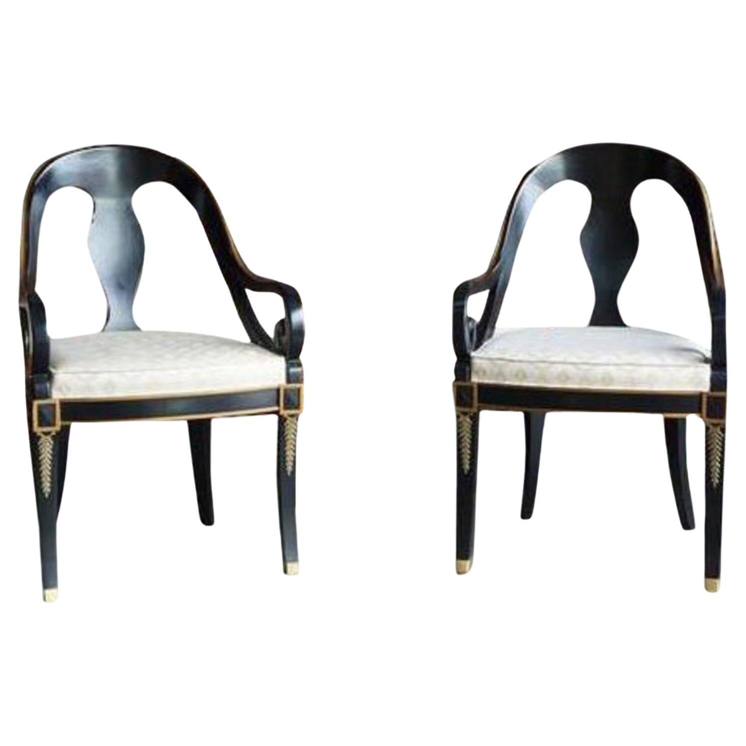 Karges Neo Classic Dining Arm Chairs For Sale