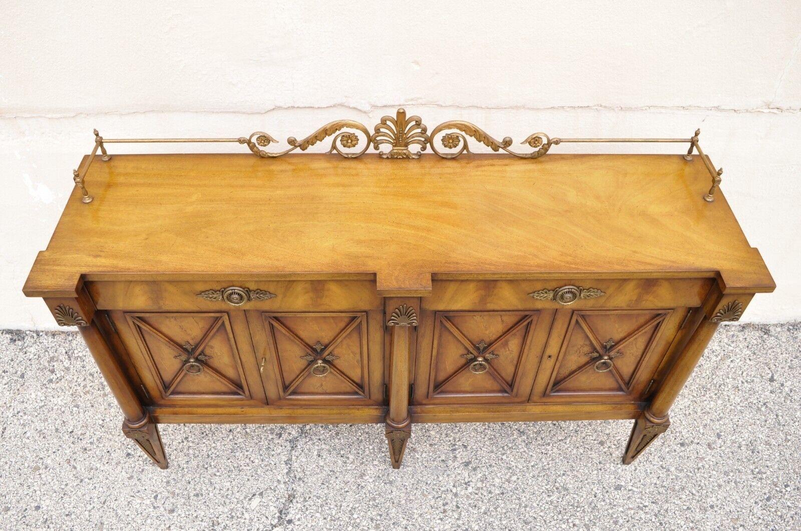 20th Century Karges Neoclassical Regency Style Mahogany Sideboard Buffet with Brass Ormolu