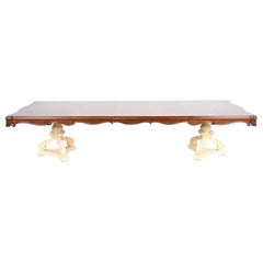 Karges Regency Mesa de Comedor Extensible de Doble Pedestal de Nogal Burled, Acabado