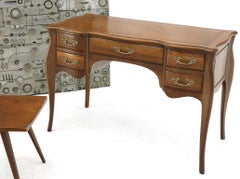 Karges Solid Walnut French Country Leather Top Petit Desk Writing Table Console
