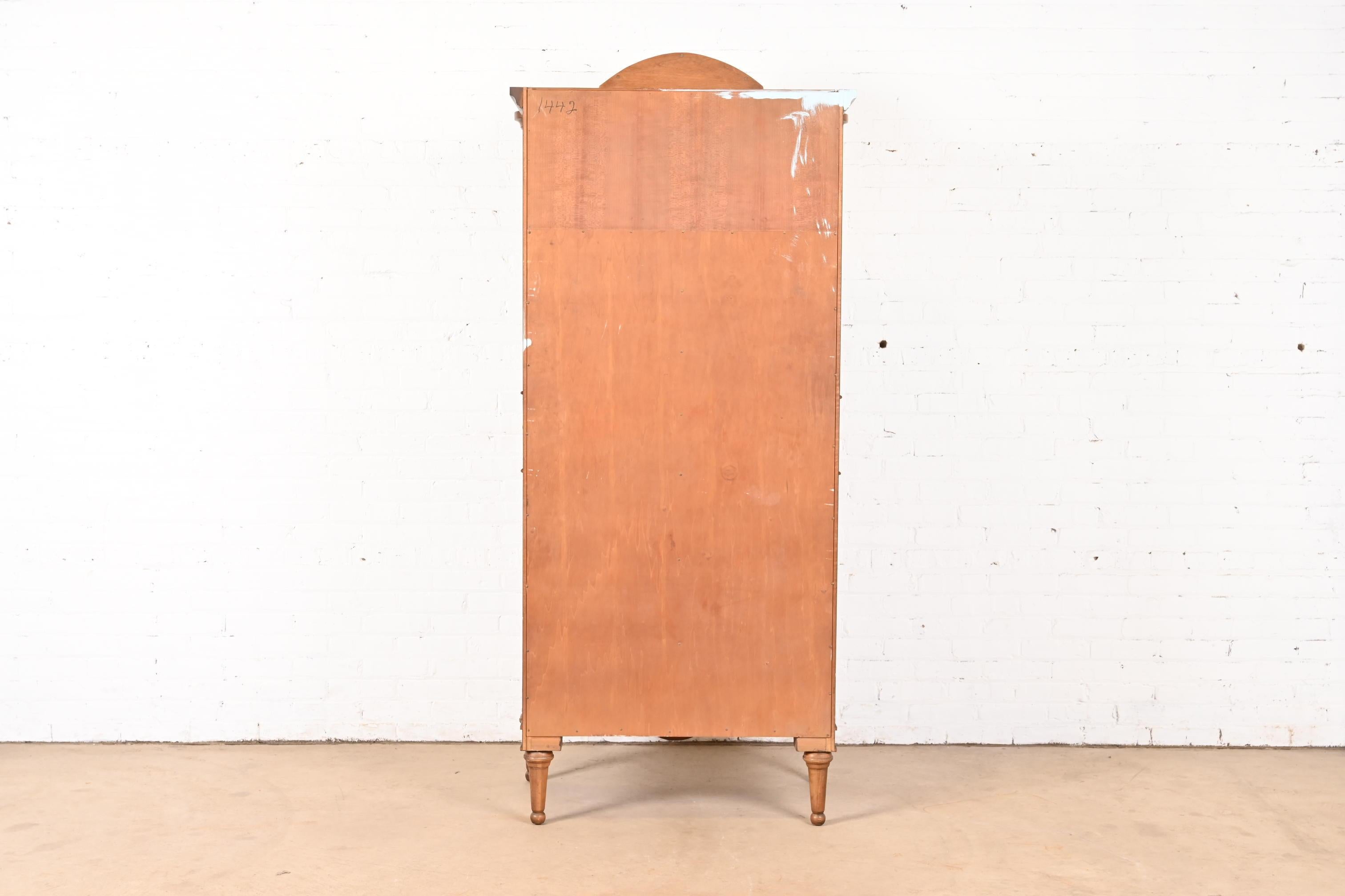 Karges Style French Regency Louis XVI Fruitwood Armoire Dresser or Linen Press For Sale 11