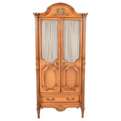 Karges Style French Regency Louis XVI Fruitwood Armoire Dresser or Linen Press