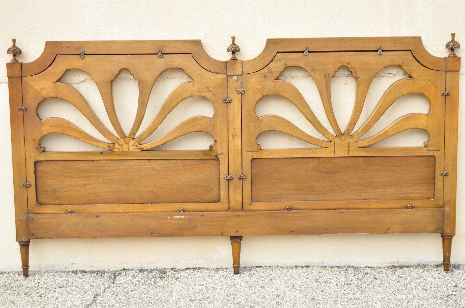 Karges Vintage French Regency Hollywood Regency Walnut King Size Bed Headboard 8