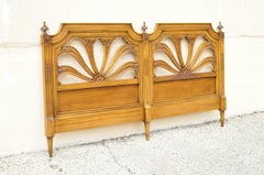 Karges Vintage French Regency Hollywood Regency Walnut King Size Bed Headboard