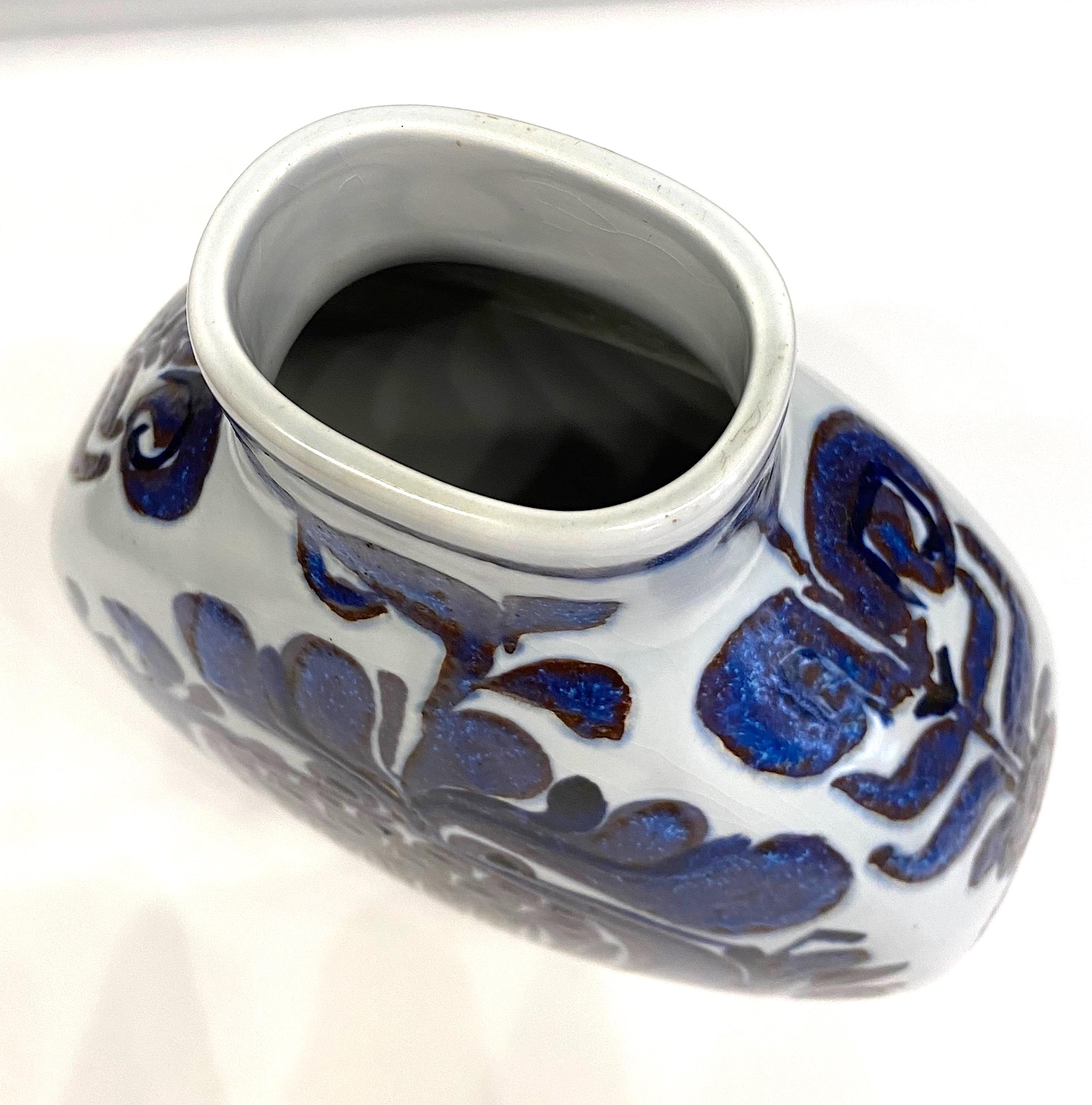  Kari Christiansen for Royal Copenhagen & Alumia Art Pottery Ceramic Vase For Sale 4