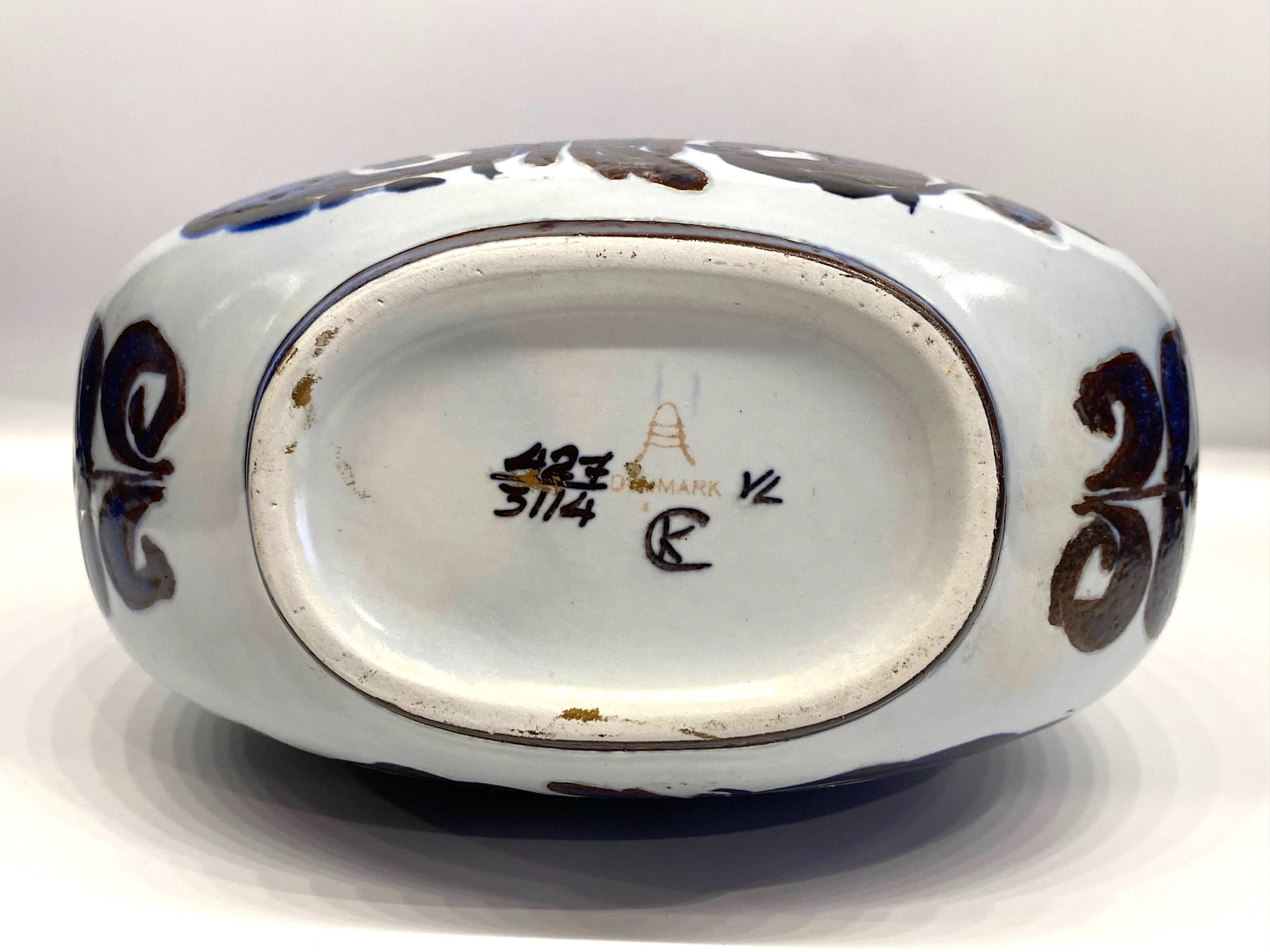  Kari Christiansen for Royal Copenhagen & Alumia Art Pottery Ceramic Vase For Sale 2