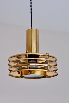 Kari Ruokonen Ceiling Light, circa 1960, Brass & Glass, Finland