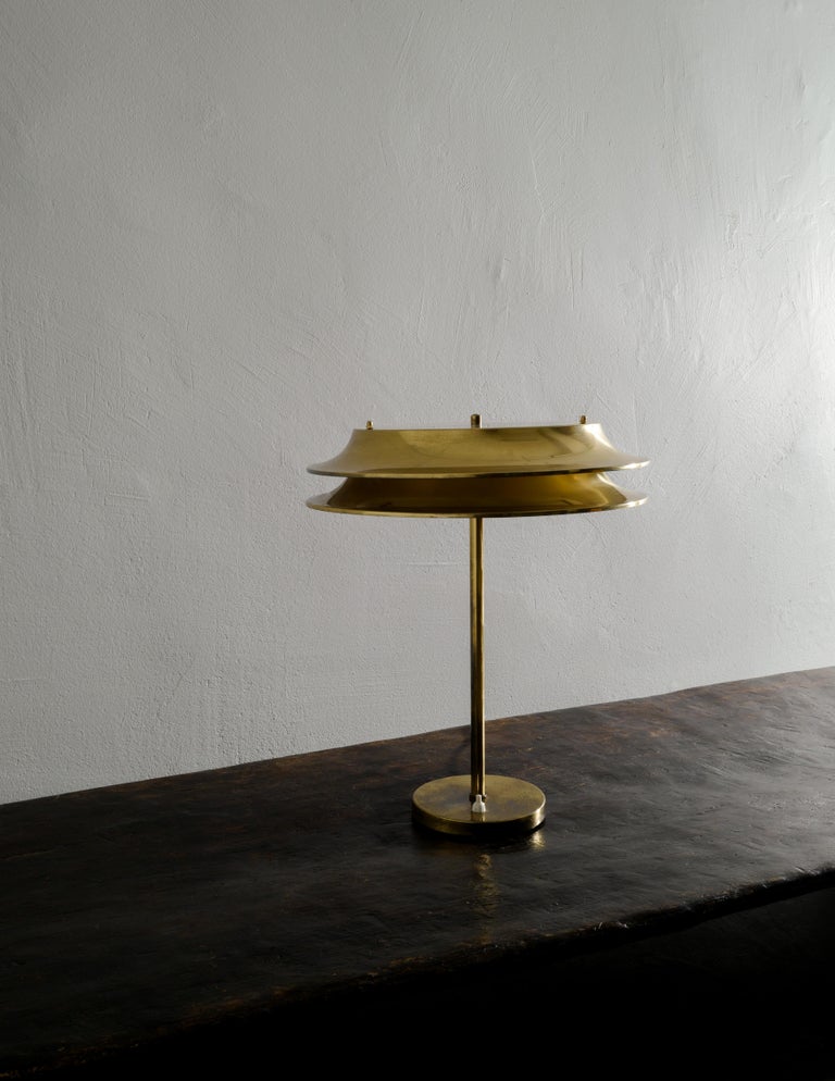 Kari Ruokonen MidCentury Table Desk Lamp in Brass Produced by Lynx