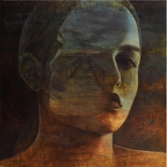 „Into the Horizon“, Gemälde 47" x 47" Zoll von Karim Abd Elmalak