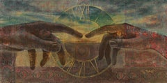"A Link" Pittura figurativa a tecnica mista di 47" x 24" pollici di Karim Abd Elmalak