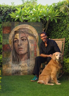 "Sanctuary" Figurative Porträtmalerei 63" x 47" Zoll von Karim Abd Elmalak