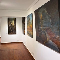 "El reloj de arena" Pintura abstracta 39" x 27,5" pulgadas por Karim Abd Elmalak