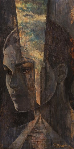 „Womanhood“, Gemälde 47" x 24" Zoll von Karim Abd Elmalak