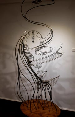 Escultura abstracta "Time Unfolding" 85" x 31,5" pulgadas de Karim Abd Elmalak