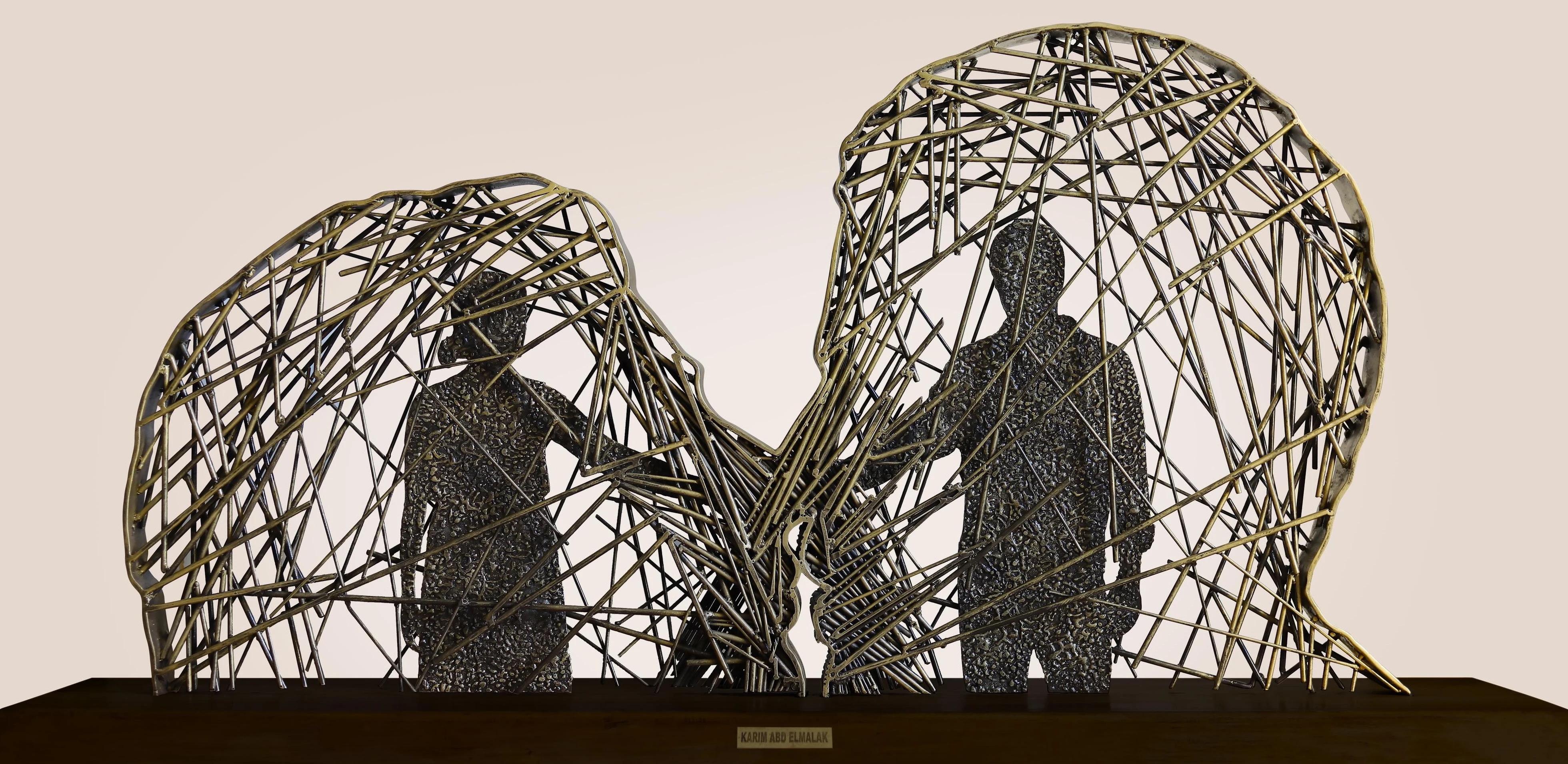 Escultura abstracta "Tú y yo" 24" x 47" pulgadas por Karim Abd Elmalak
