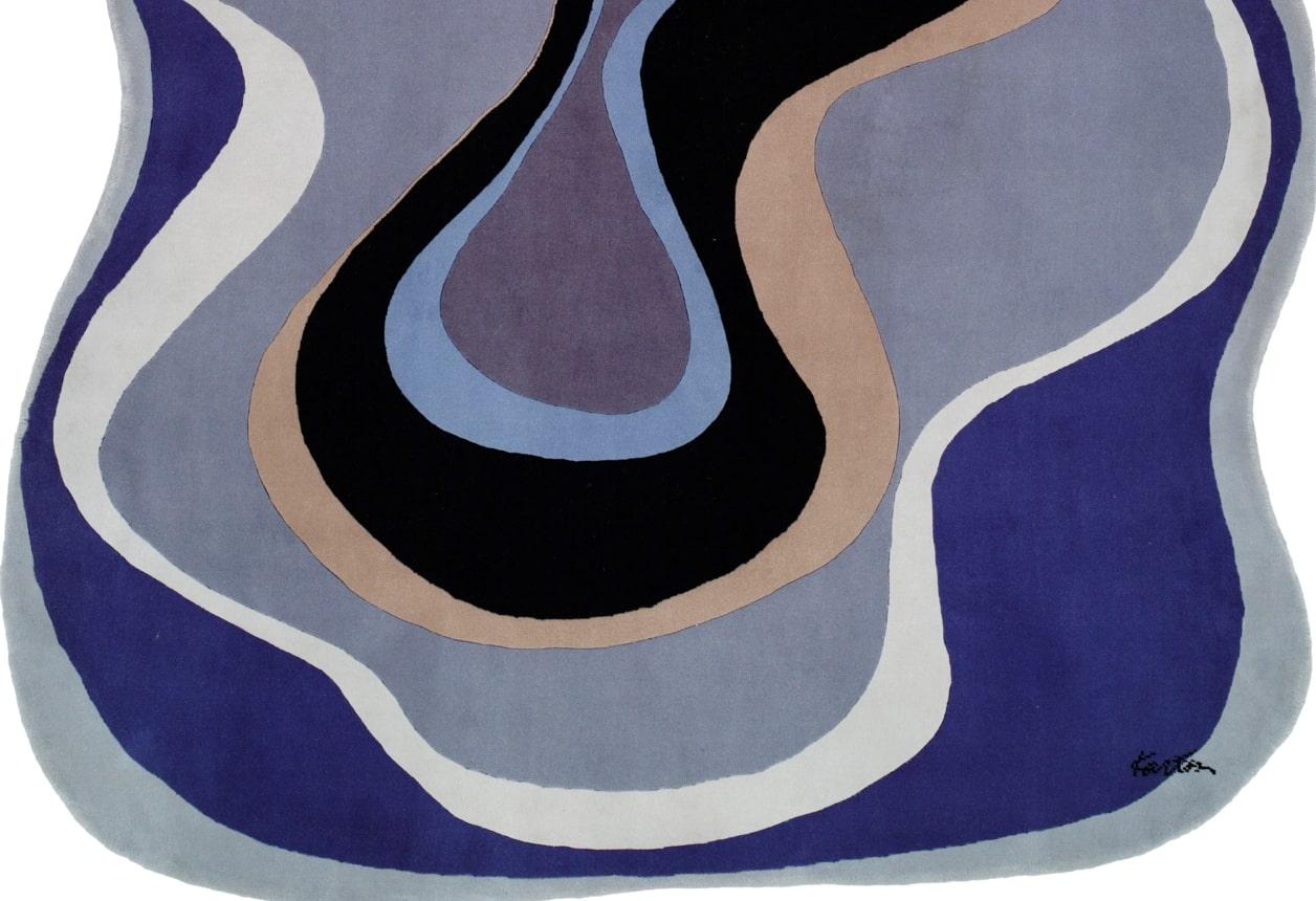 Other Karim Rashid, 'Abstract 003 Blue' Rug For Sale