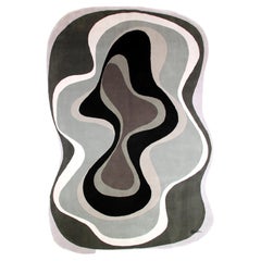 Karim Rashid – „Abstrakt 003 Grau“ Teppich 6' x 9'