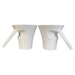 Karim Rashid "Creemy" Porcelain Coffee Mugs for Gaia & Gino, Turkey, 2006, Pair