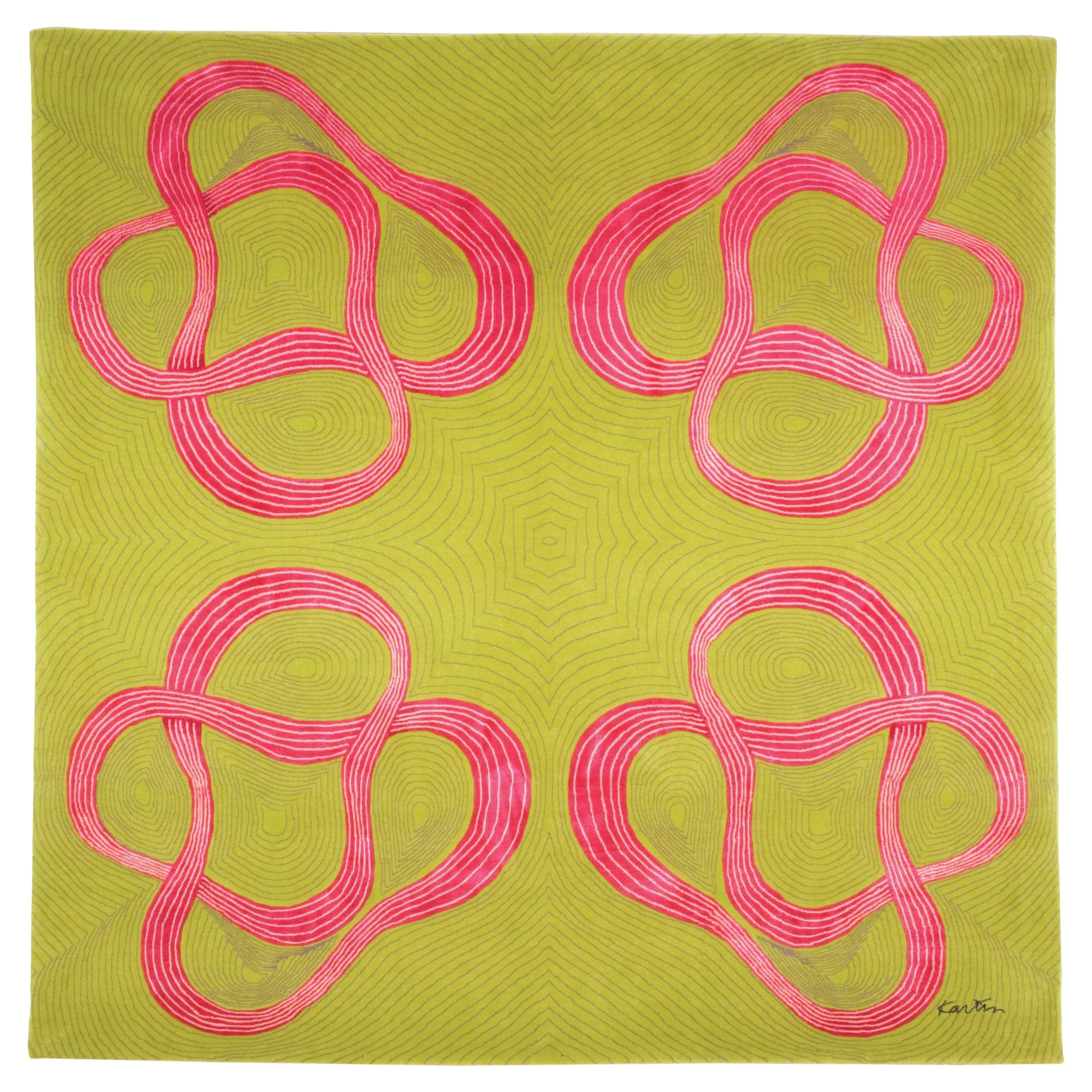 Karim Rashid – „Fusion Pink/Green“ Teppich 6' x 6'