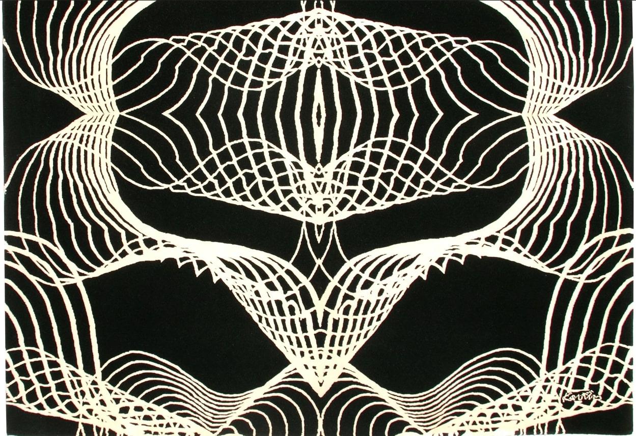 Autre Karim Rashid - «Nova Black/White » - Tapis 6' x 6' en vente