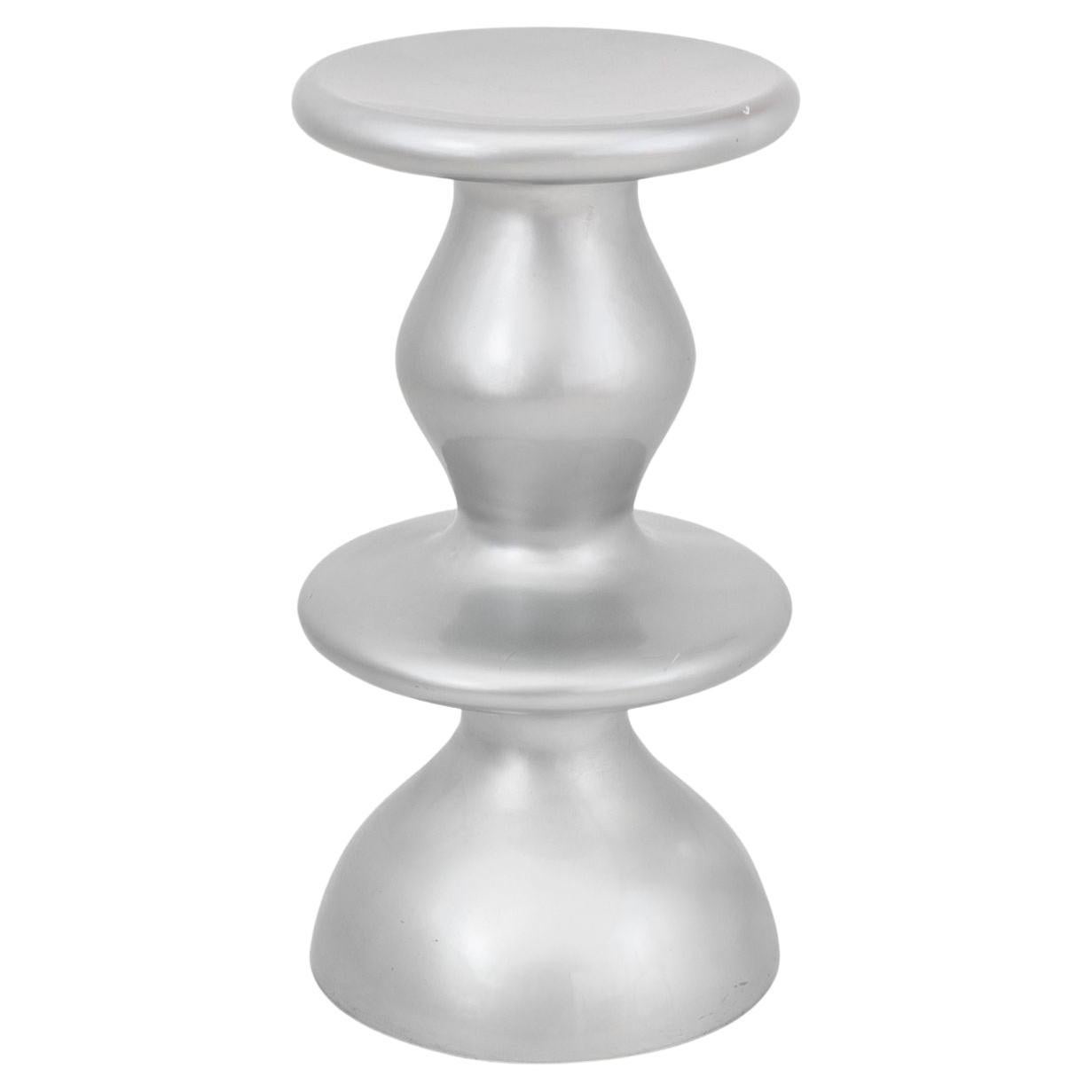 Karim Rashid "One Off" Silver-Tone Pedestal For Sale