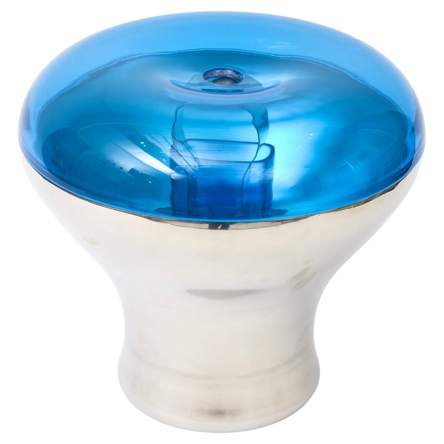 Karim Rashid Lucite blu zaffiro, secchiello per il ghiaccio A Space Age in acciaio inossidabile, infradito in vendita