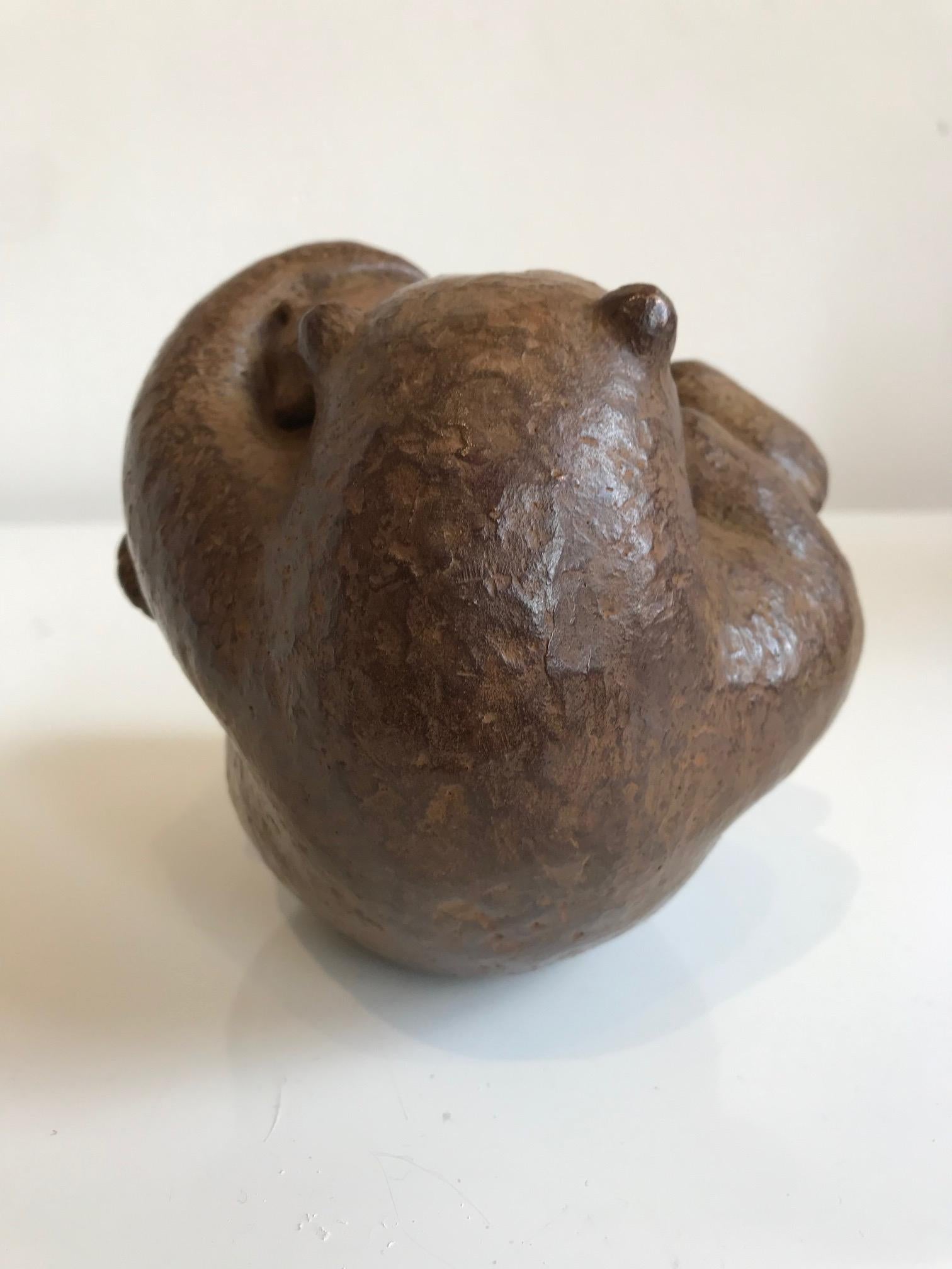 ''Ours avec ourson'' Sculpture hollandaise contemporaine en bronze d'un ours brun avec son ourson en vente 1