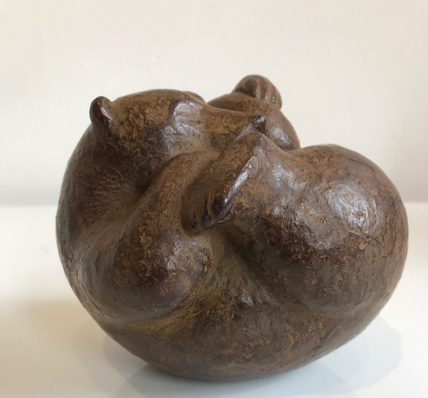 ''Ours avec ourson'' Sculpture hollandaise contemporaine en bronze d'un ours brun avec son ourson en vente 2