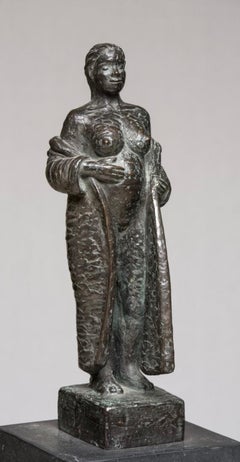 ''Being Pregnant'' Dutch Contemporary Bronze Sculpture of a Pregnant Woman