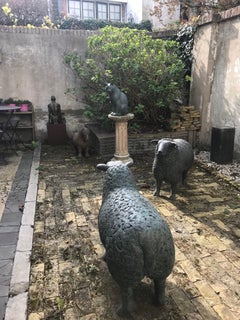 ''Large Sheep II'' Dutch Contemporary Bronze Sculpture of Sheep