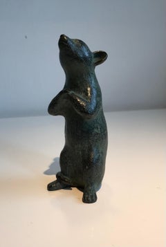 ''Ratón, de pie'' Escultura contemporánea holandesa de bronce de un ratón de pie