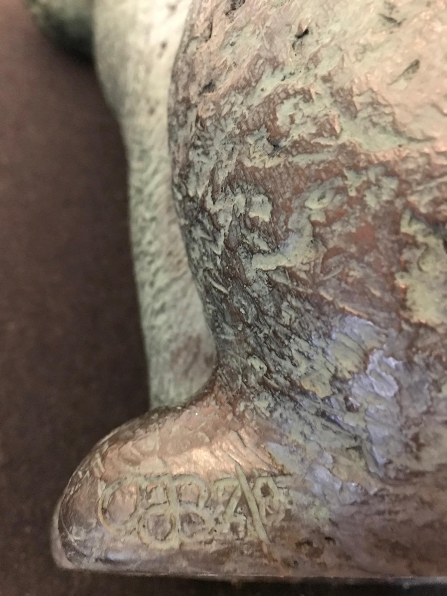 ''Gato Sentado'' Escultura Contemporánea Holandesa de Bronce de un Gato, Felino en venta 3