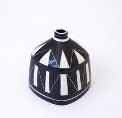 Karin Björquist - Jarrón de cerámica en blanco y negro - Gustavsberg Studio