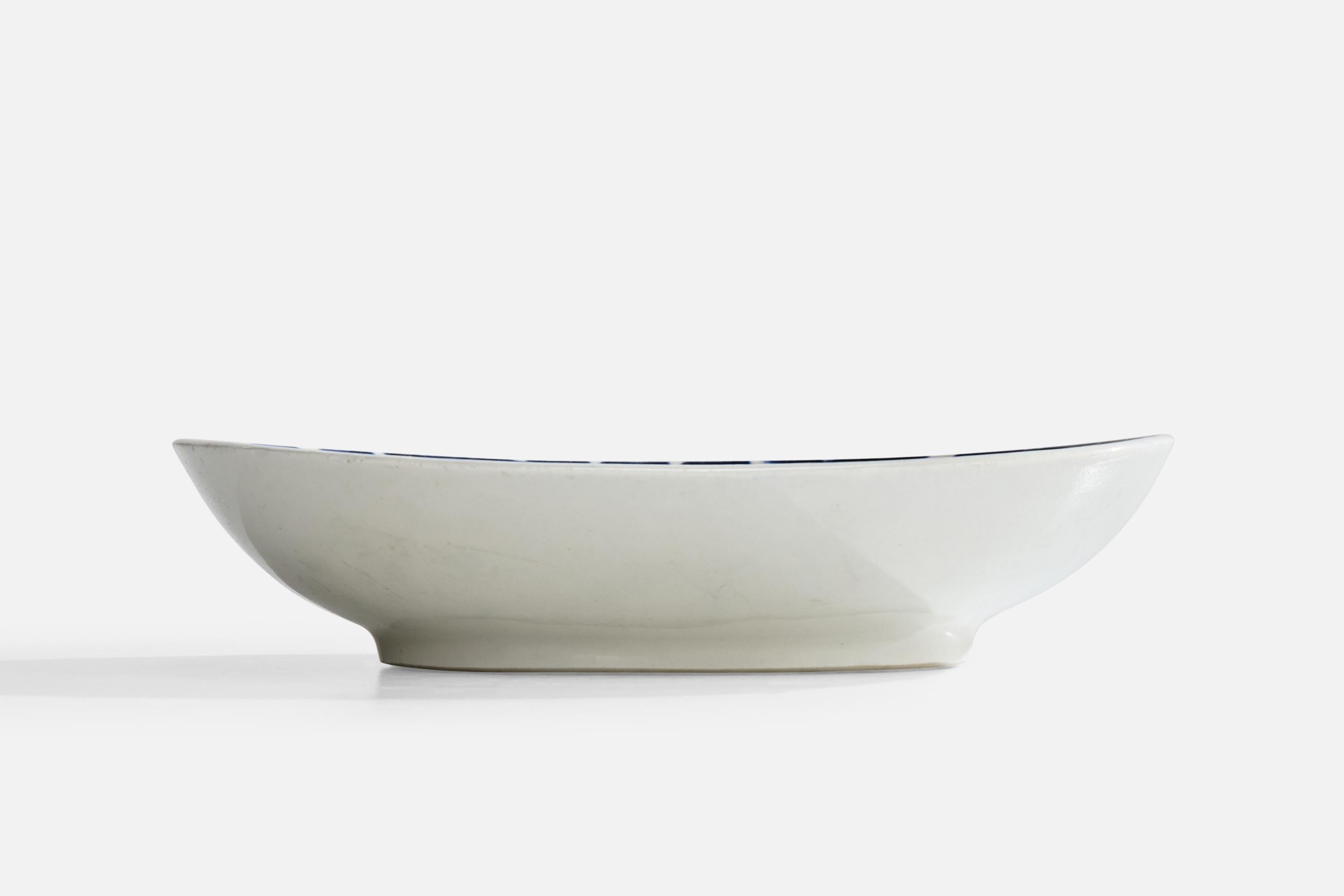 Suédois Karin Björquist, Plat, Grès, Suède, années 1950 en vente