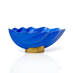 Karin Bjorquist, Cuenco moderno escandinavo esmaltado en cobalto y oro para Rorstrand.