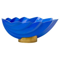 Karin Bjorquist, bol moderne scandinave émaillé cobalt et or pour Rorstrand